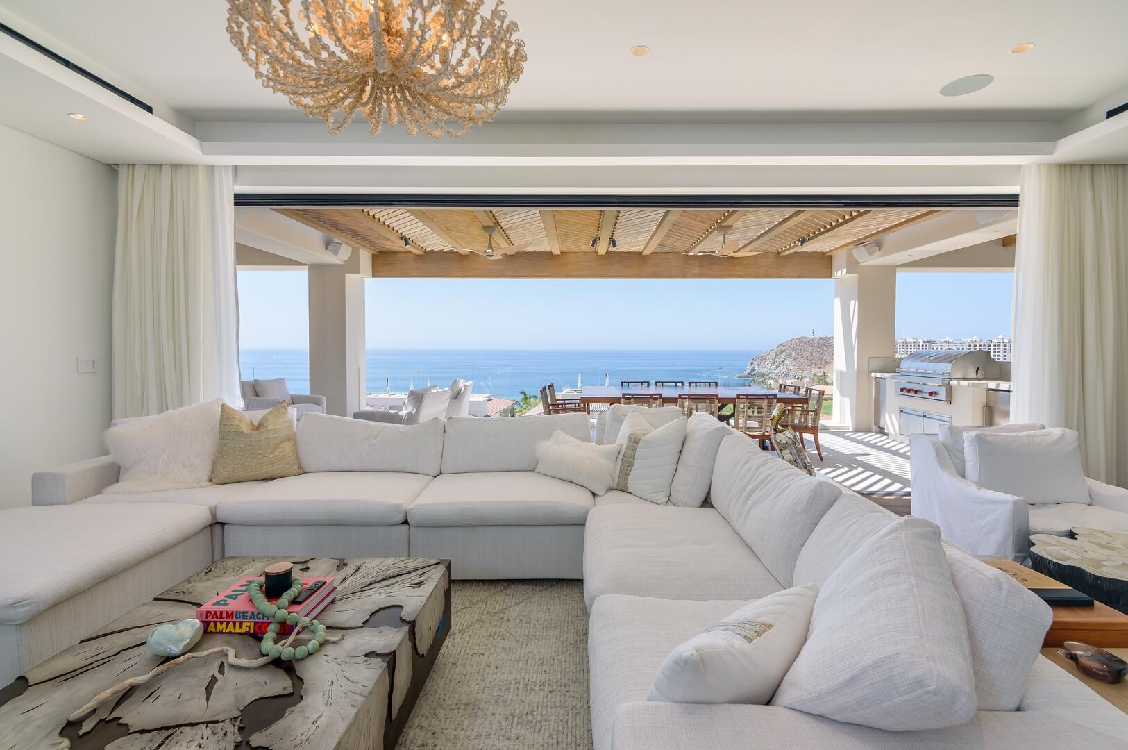 Cabo del Sol Cove Club Club Villa 12 is a stunning 4-bedroom residence within the private Cove Club at Cabo Del Sol, one of Los Cabos' most prestigious communities. Each bedroom is a full master suite, complemented by two half baths, one in the living area and one on the rooftop terrace. With over 3,600 sq. ft. under A/C and 1,100+ sq. ft. of terraces, the villa offers seamless indoor-outdoor living. The private rooftop features a pool and hot tub overlooking breathtaking ocean for sale